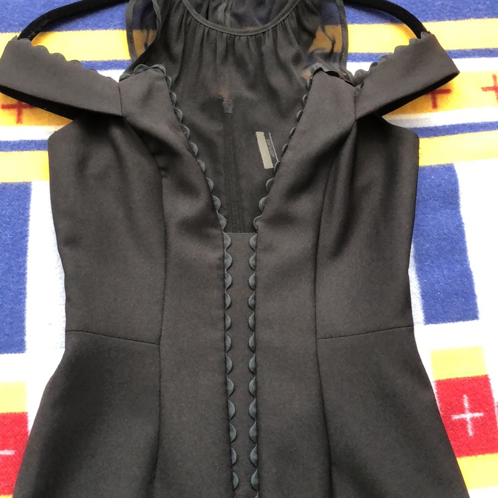 TopShop Black Cocktail Dress, Body Con, Sleeveless, Midi length, Size 2